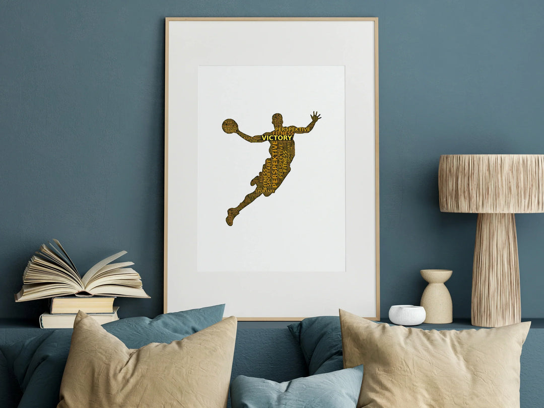 Personalisiertes Basketball-Poster als Wortwolke – Geschenk für Basketballer