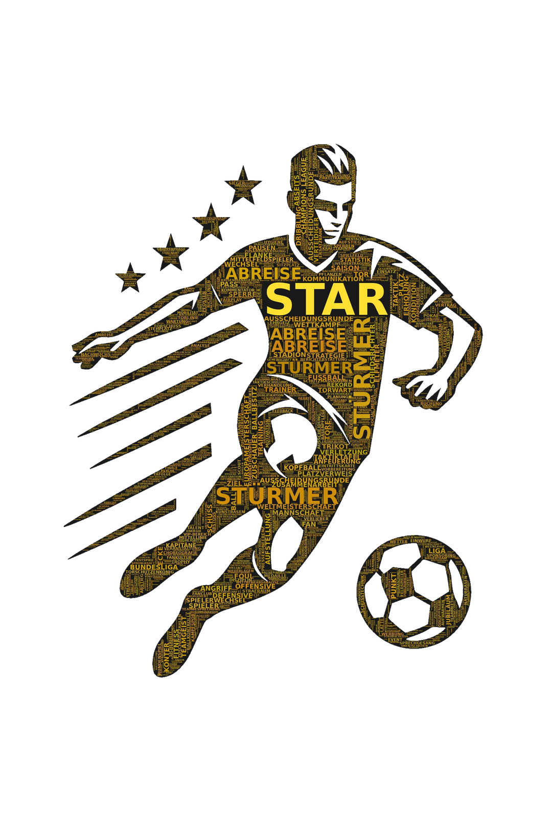 Der Star-Stürmer – Fußball-Wortwolke