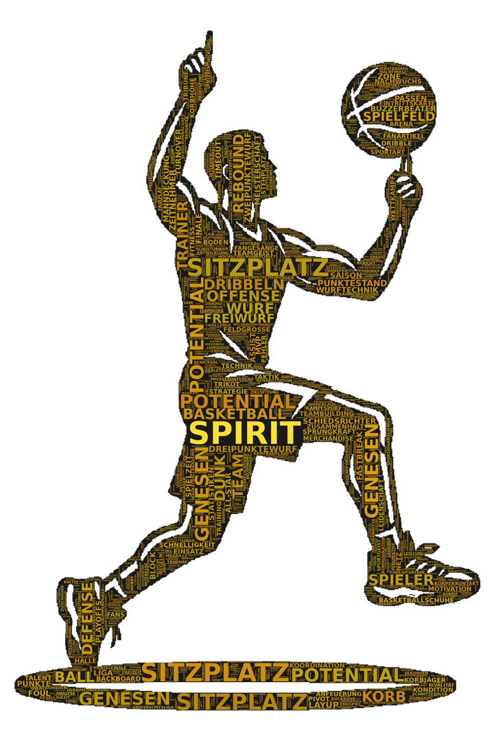 Zum Ballern geboren – Basketball-Wortwolke