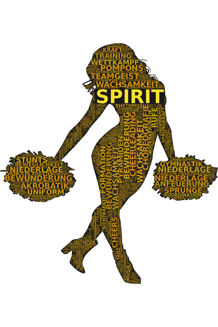 Sprung vor Freude – Cheerleading-Wortwolke