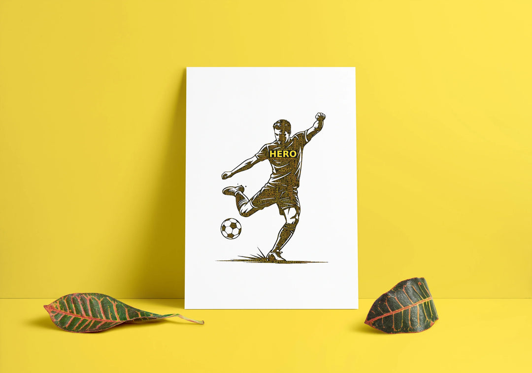Aufstehen und Treffen – Fußball-Wortwolke
