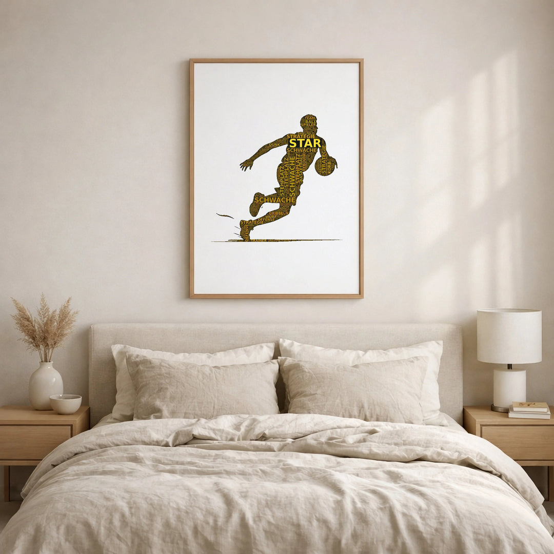 Herz des Spiels – Basketball-Wortwolke