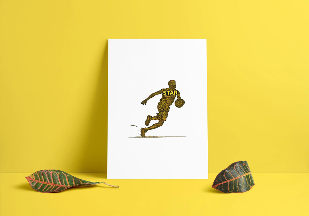 Herz des Spiels – Basketball-Wortwolke