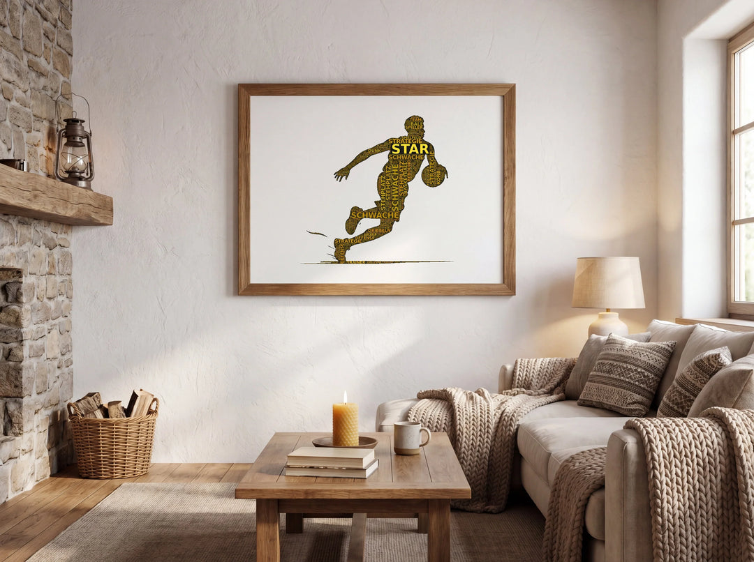 Herz des Spiels – Basketball-Wortwolke
