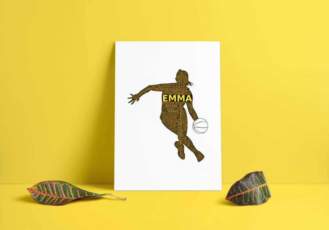Königin des Courts – Basketball-Wortwolke