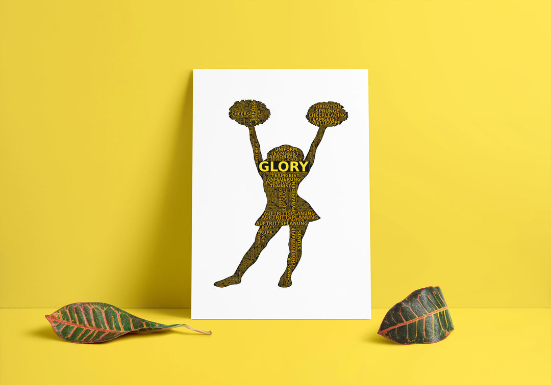 Zum Cheern geboren – Cheerleading-Wortwolke
