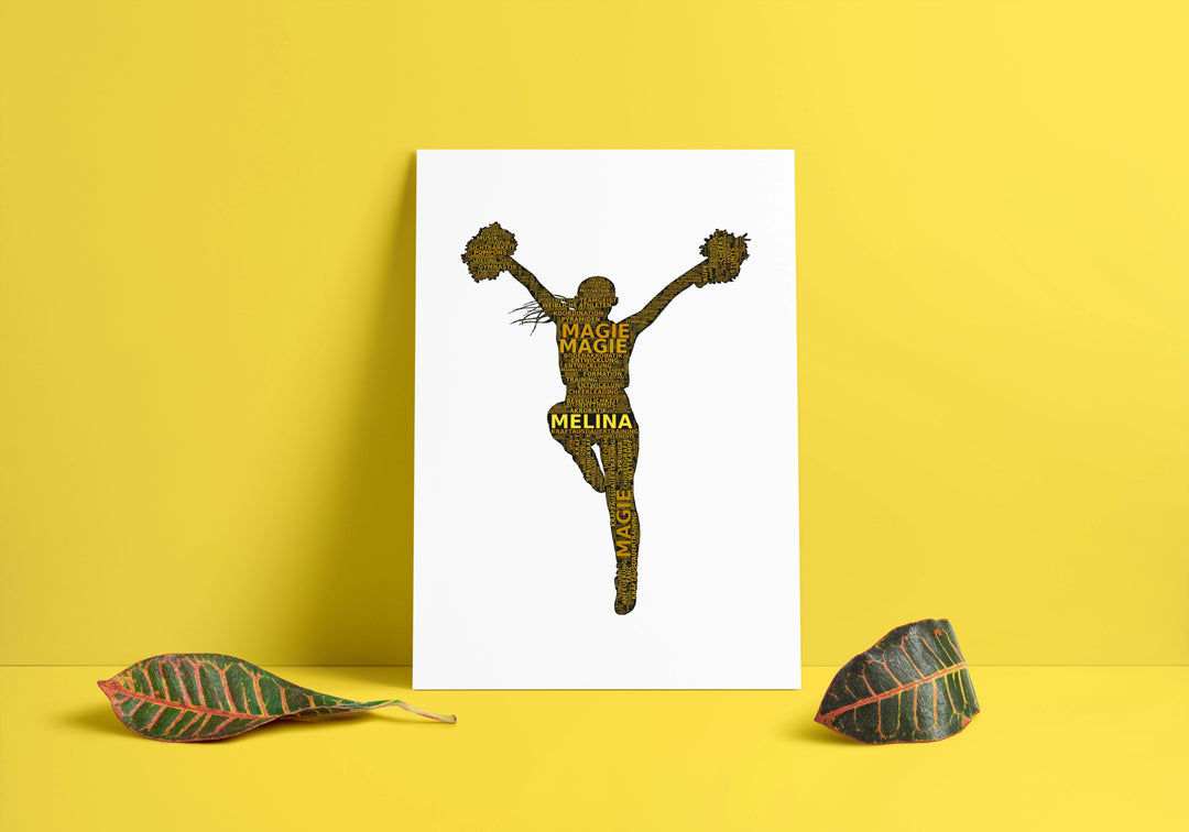Sie schwebt – Cheerleading-Wortwolke